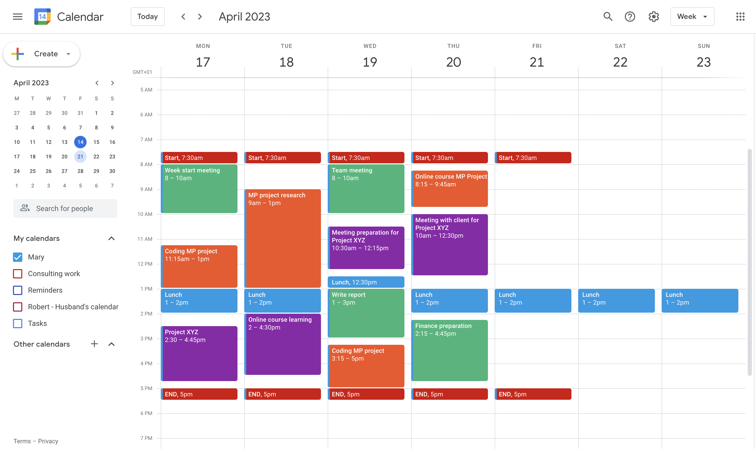 Google-calendar-categorised-by-colour
